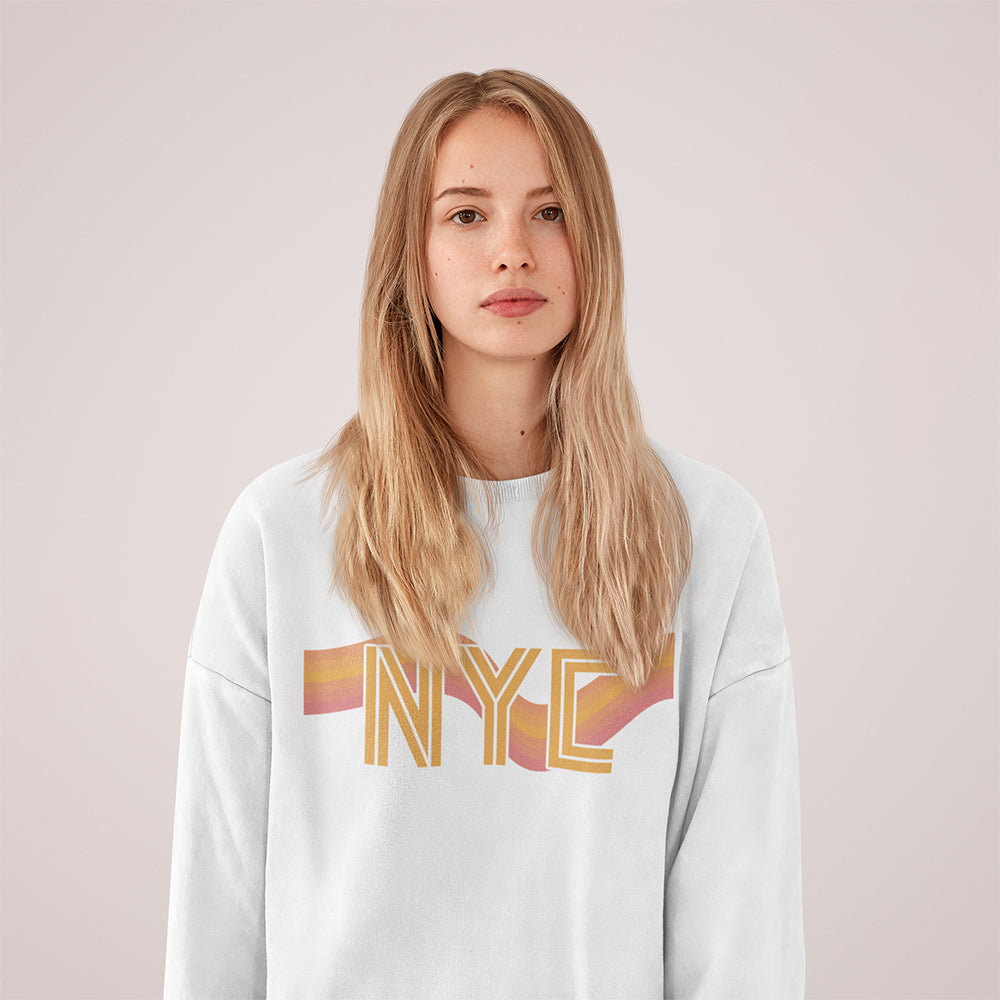 Womens NYC Retro 70's Crewneck Sweatshirt.