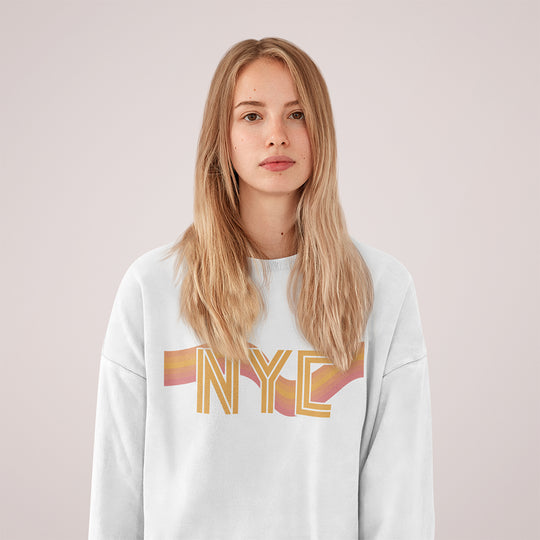 Womens NYC Retro 70's Crewneck Sweatshirt.