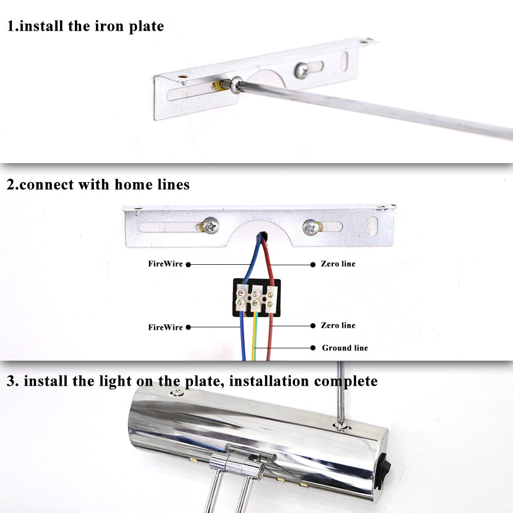 Stainless Steel 7W Bathroom Mirror Front Light