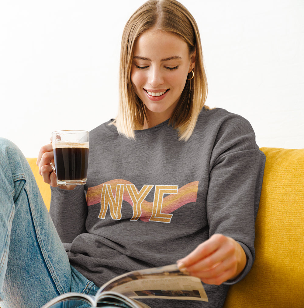 Womens NYC Retro 70's Crewneck Sweatshirt.