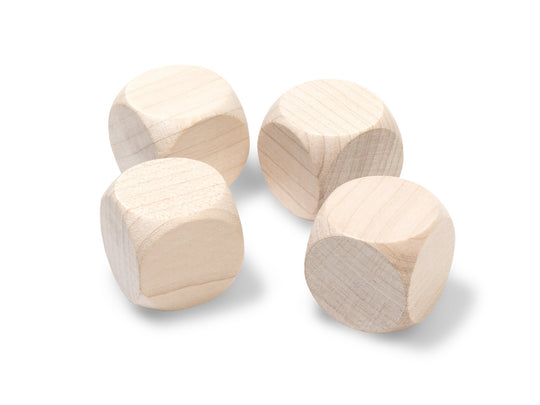 Wooden Dice, Blank Unpainted Beech Arts &amp; Crafts Blanks