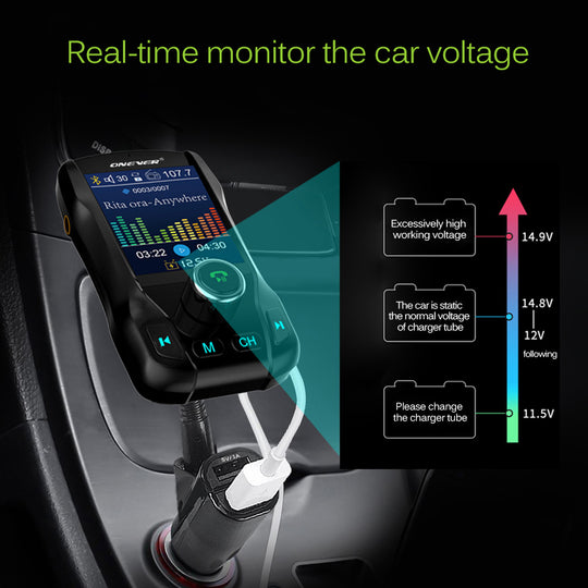 Car Bluetooth FM Transmitter – Wireless Audio & Hands-Free Calling