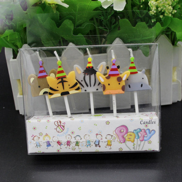 5PCS/Set Cute Animal birthday Candles