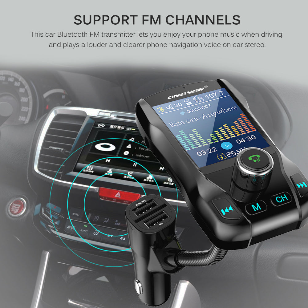 Car Bluetooth FM Transmitter – Wireless Audio & Hands-Free Calling