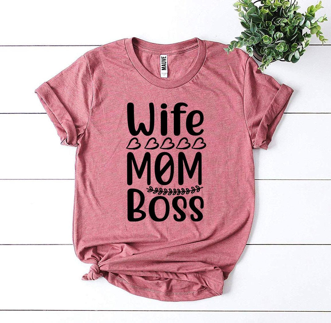 Wife Mom Boss T-shirt – Casual Graphic Tee for Women