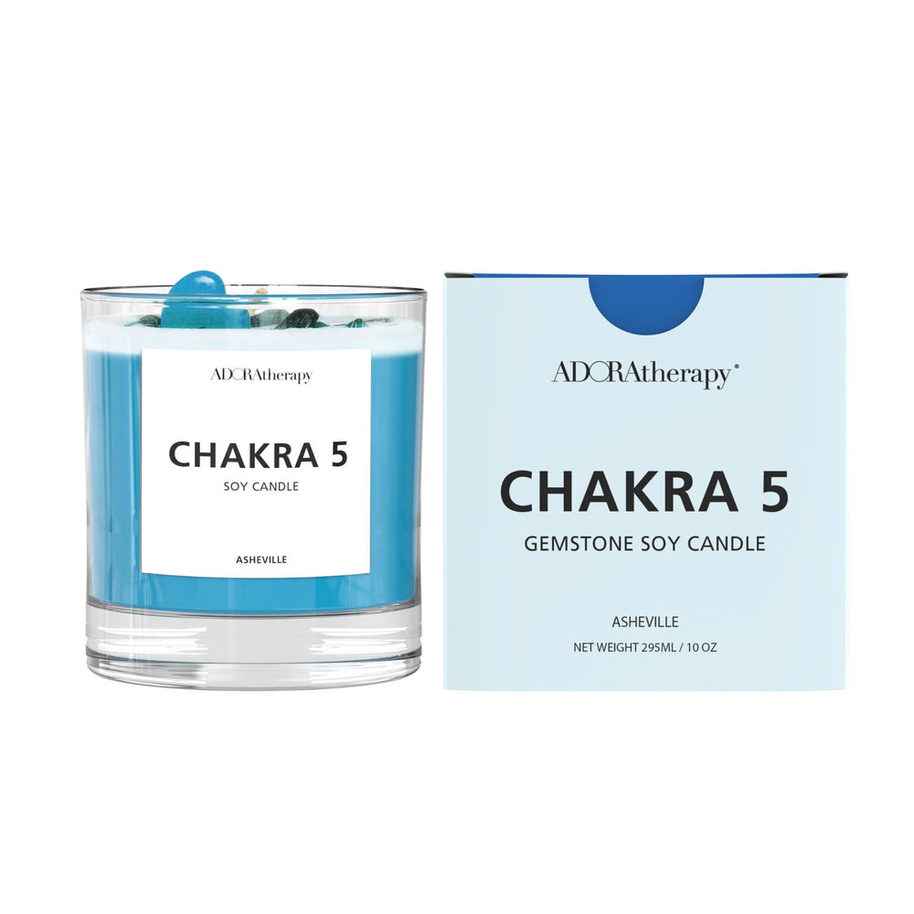 Chakra 5 Lapis Lazuli Gemstone Candle