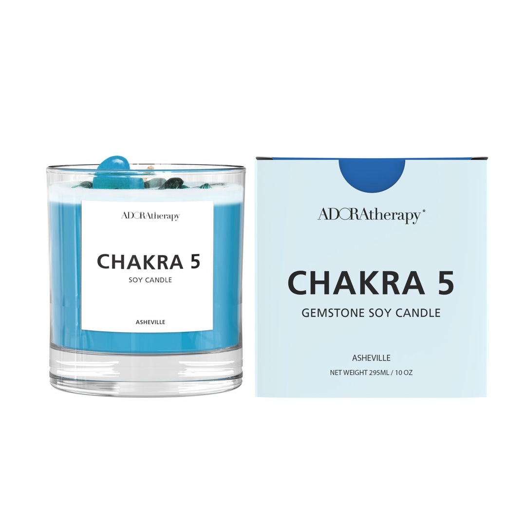 Chakra 5 Lapis Lazuli Gemstone Candle