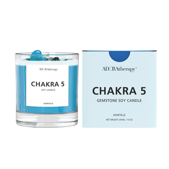 Chakra 5 Lapis Lazuli Gemstone Candle