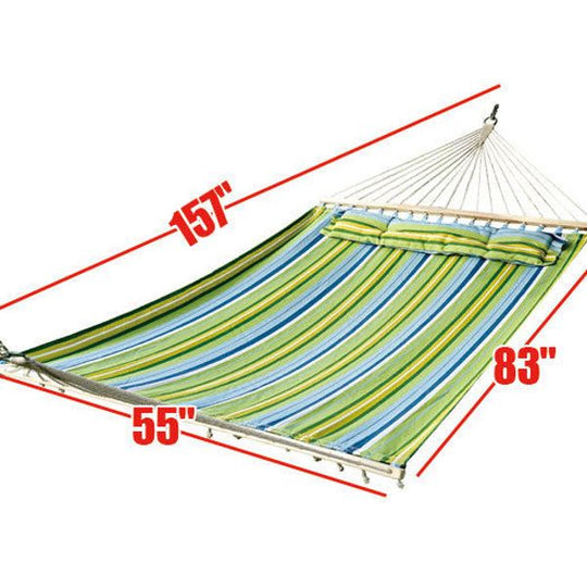 Outsunny 83" Large Hammock Bed Striped Fits 2 People Sun Bed Camping
