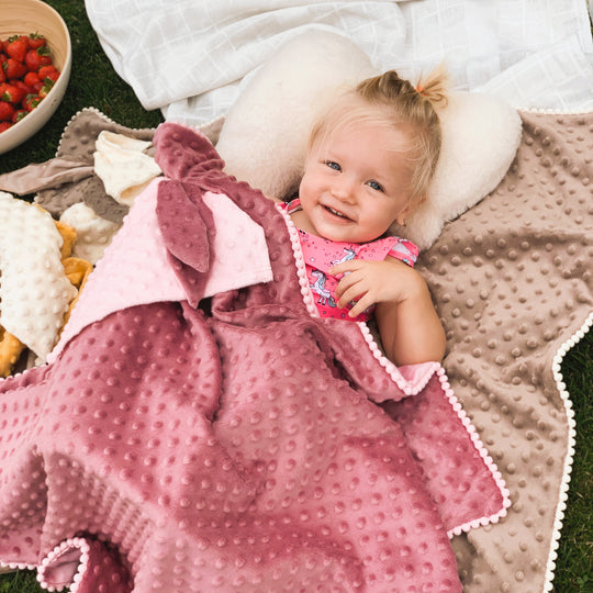 2-in-1 Baby Comforter Blanket, Dusty Rose