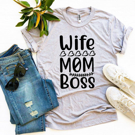 Wife Mom Boss T-shirt – Casual Graphic Tee for Women