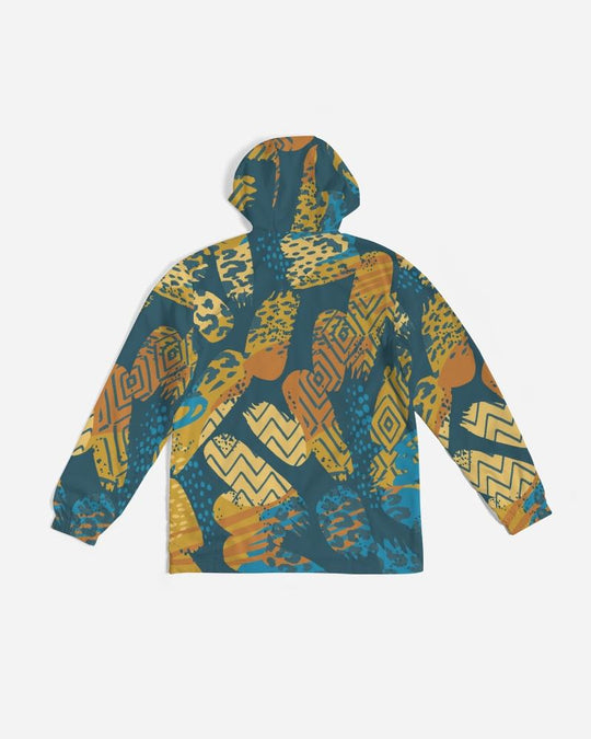 Mens Lightweight Windbreaker Jacket with Hood and Zipper Closure -