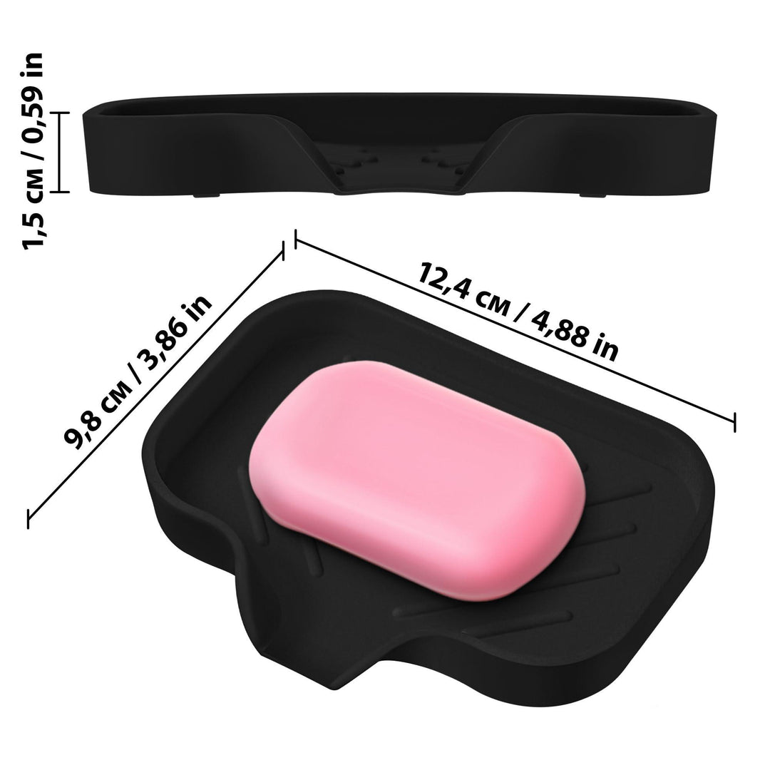 Premium Black Silicone soap Dish   Soap Holder Shower   Innovative