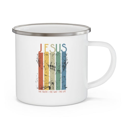 Enamel Camping Mug - Jesus the Truth the Way the Life - Christian