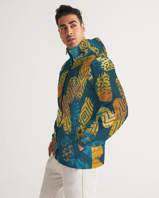 Mens Lightweight Windbreaker Jacket with Hood and Zipper Closure -