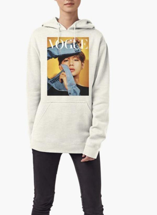 Taehyung Vogue Women Hoodie - Gray | Stylish and Comfortable