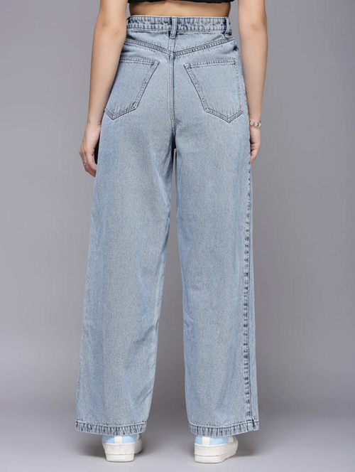 Women High Rise Denim Jeans(Size32)(Colorlight blue)