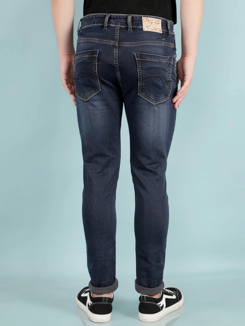 Mens Skinny Fit Plain Jeans(size32)(ColorBlue)