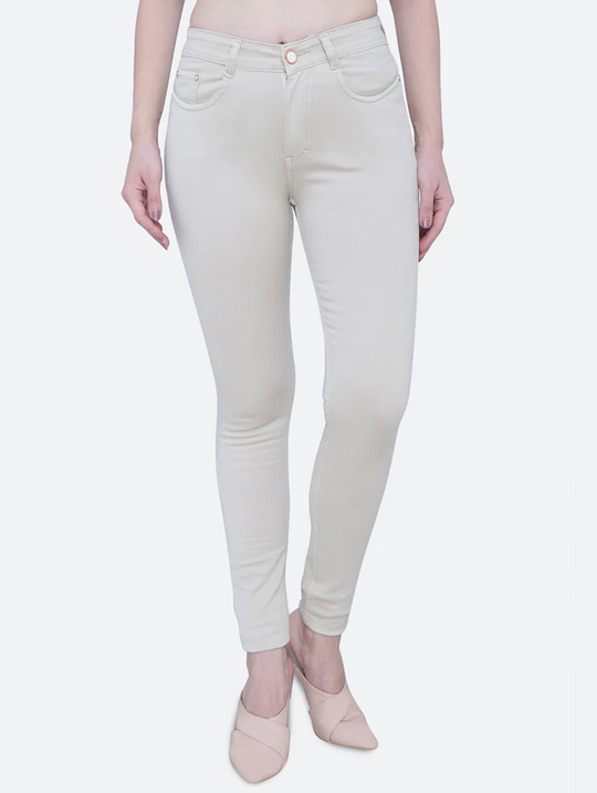 Women High Rise Denim Jeans(Size32)(Colorbeige)