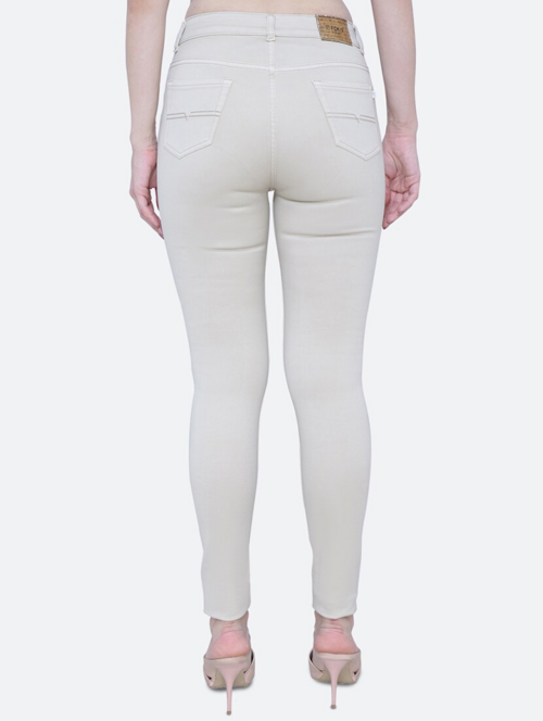 Women High Rise Denim Jeans(Size28)(Colorbeige)