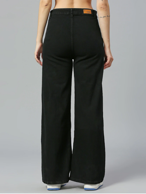 Women's Cotton  High Rise Denim Jeans(Size34)(Colorblack)