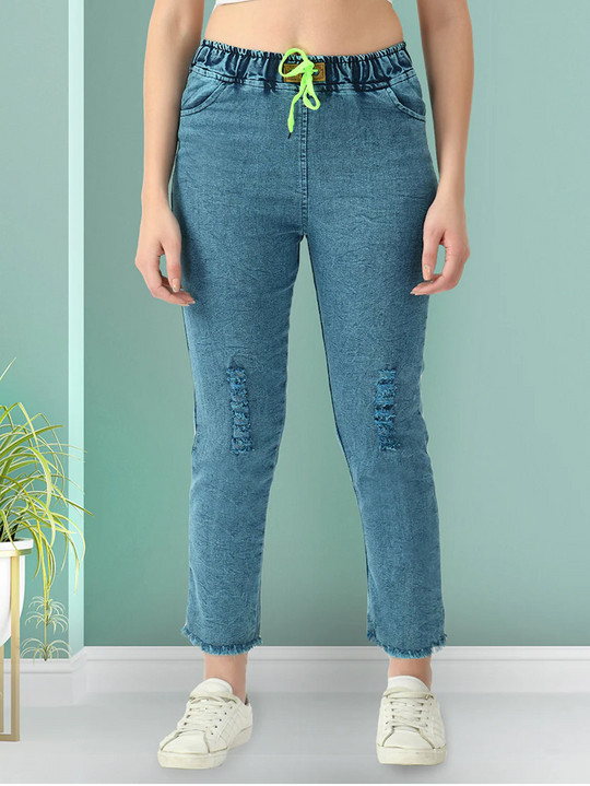 Women High Rise Denim Jeans(Size30)(Colordark blue)