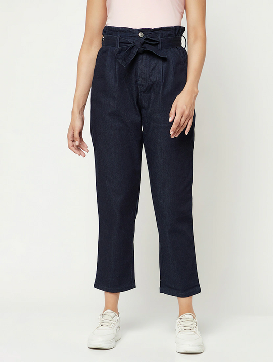 Women High Rise Denim Jeans(Size28)(Colornavy blue)