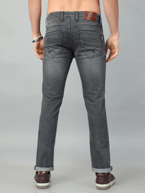 Men Mid Rise Plain Jeans(size32)(ColorGrey)