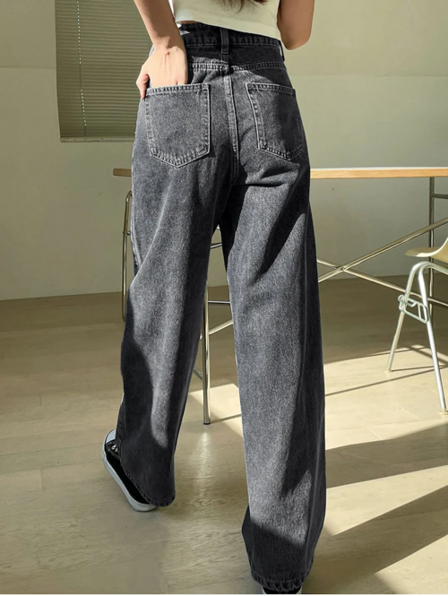 Women's Cotton  High Rise Denim Jeans(Size34)(Colorgrey)