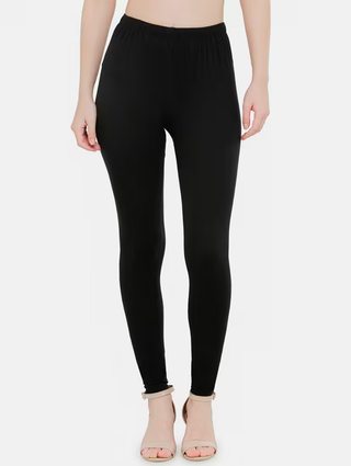 Women's Cotton Slim Fit Leggings (Size-34) (Color-BLACK)