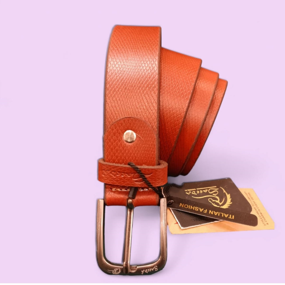 Men Black Genuine Leather Belt (Size-30) (Color-TAN)
