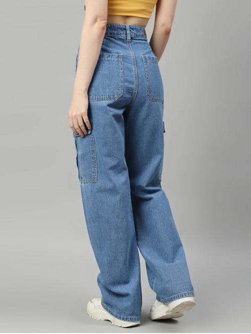 Women High Rise Denim Jeans(Size28)(Colorlight blue)