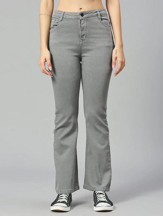 Women High Rise Denim Jeans(Size28)(Colorgrey)