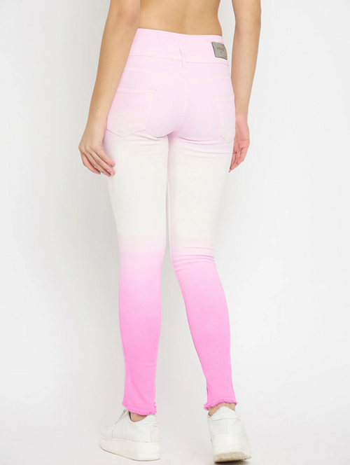 Women's Cotton  High Rise Denim Jeans(Size34)(Colorlight blue)