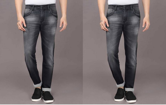Men Slim Mid Rise Jeans pack of 2 DARK GREY 28