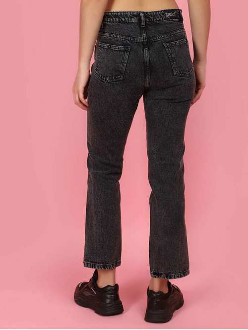 Women's Cotton  High Rise Denim Jeans(Size34)(Colorblack)