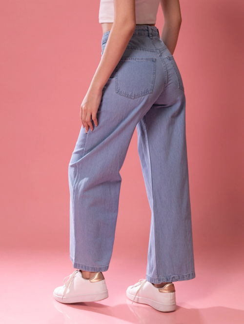 Women High Rise Denim Jeans(Size32)(Color light blue)