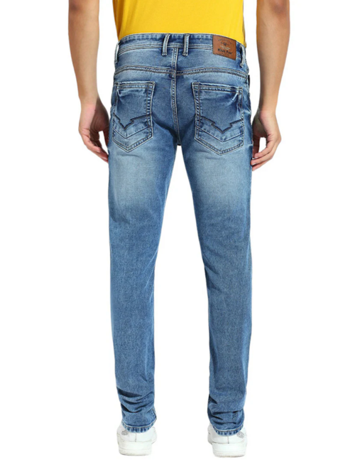 ]Men Solid Mid Rise Slim Fit Jean(size32)(ColorBlue)