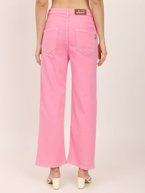Women High Rise Denim Jeans(Size28)(Colorpink)