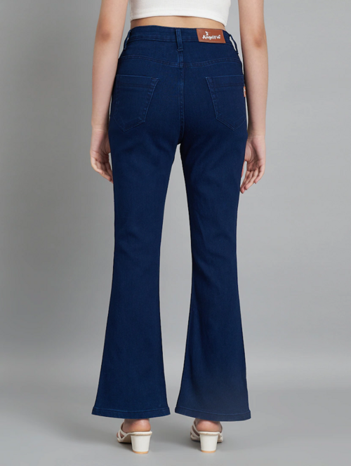 Women's Cotton  High Rise Denim Jeans(Size34)(Colornavy blue)
