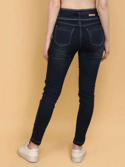 Women High Rise Denim Jeans(Size28)(Colornavy blue)