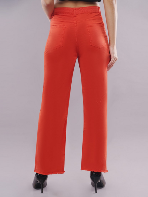 Women High Rise Denim Jeans(Size28)(Colororange)