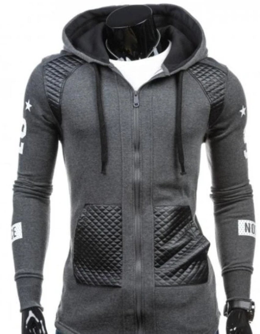 Mens Street Style Biker Hoodie