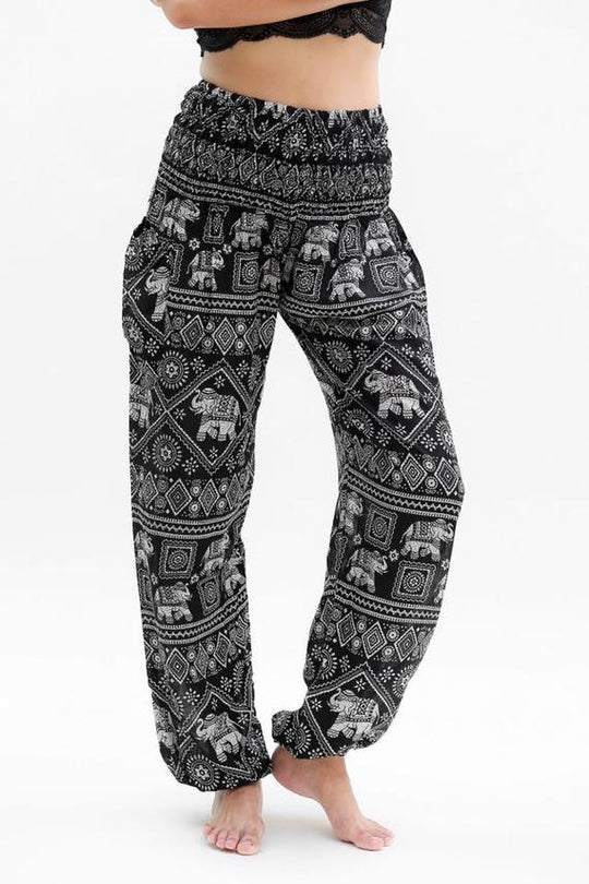 Black ELEPHANT Pants Women Boho Pants Hippie Pants Yoga