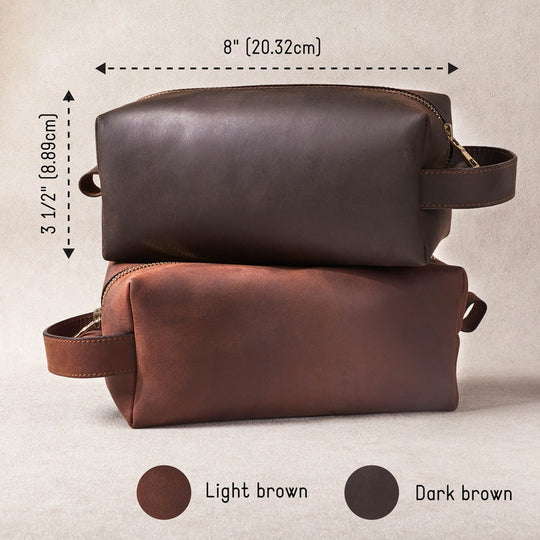 Father Of The Bride Gift, Leather Dopp Kit, Mens Toiletry Bag