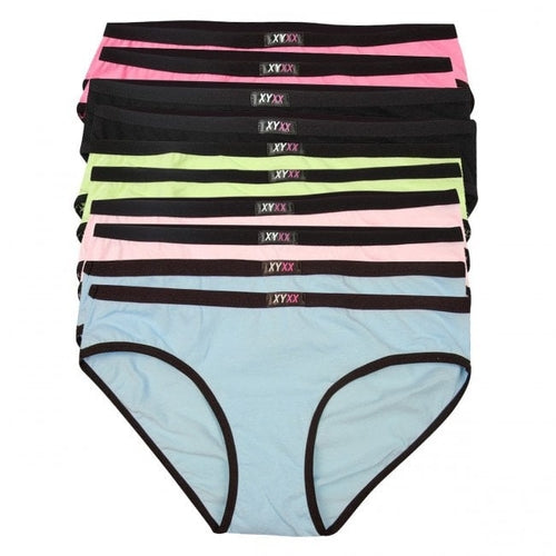 10 Womens Cotton Bikini Brief  Panties Mix Colour Pack