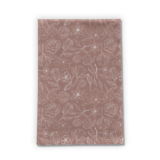 Mauve Magnolia Tea Towel
