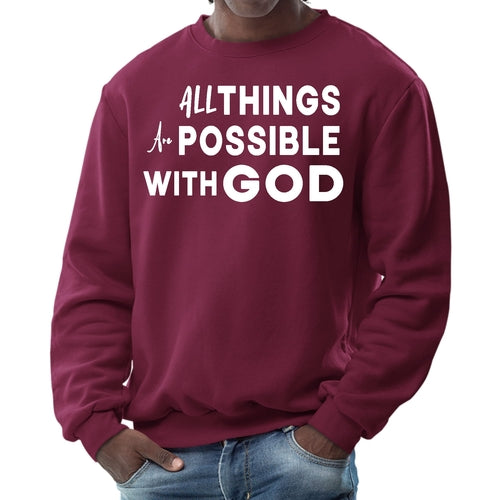 Mens Graphic Sweatshirt - All Things are Possible with God