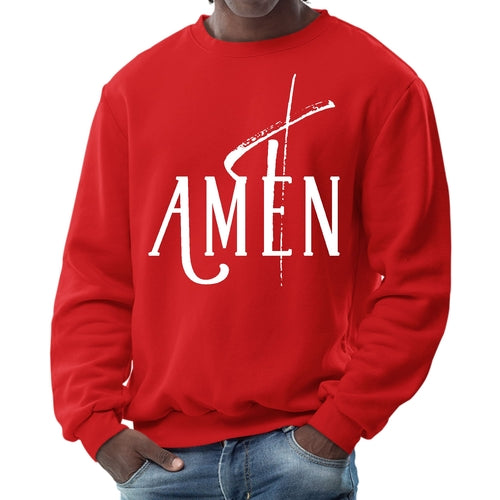 Mens Graphic Sweatshirt - Amen White Print
