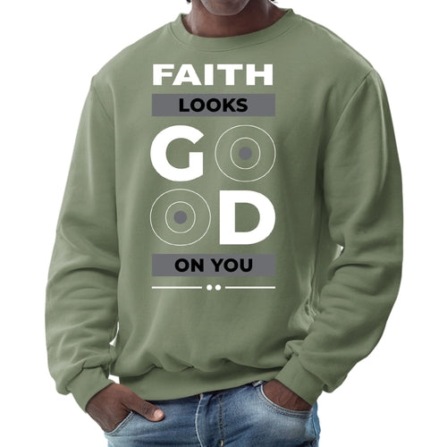 Mens Graphic Sweatshirt - Faith Looks Good
